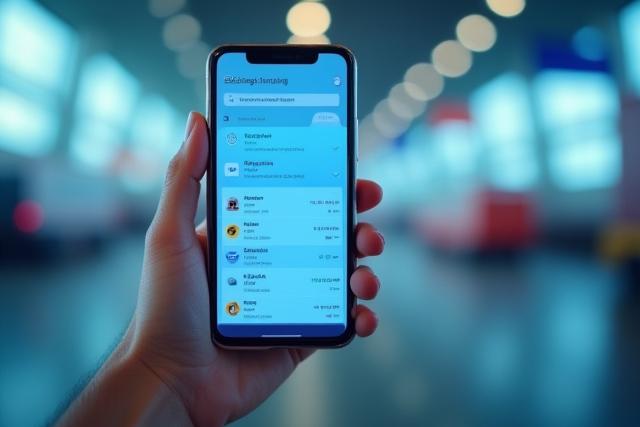 配送追跡ソフトウェアのインターフェースを表示するスマートフォンのクローズアップ